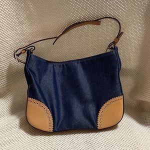 Denim and leather Coach bag